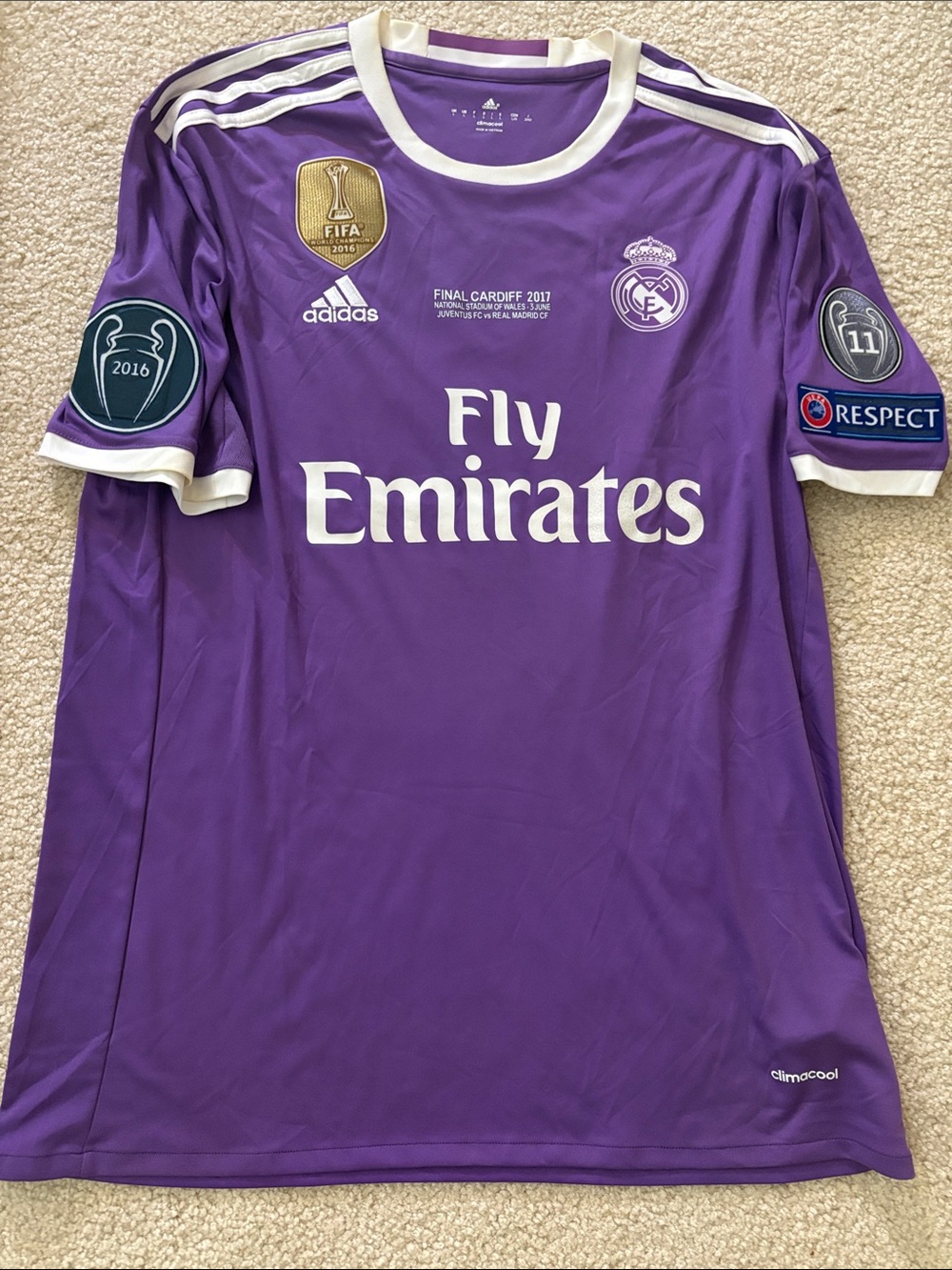 Real Madrid Soccer Jersey #7 Ronaldo 2017 Finals purple